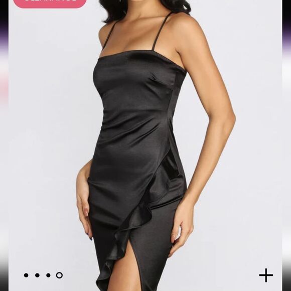 BRAND NEW LIZ&SARA HIGH LOW RUFFLE HEM SATIN DRESS - Picture 9 of 14